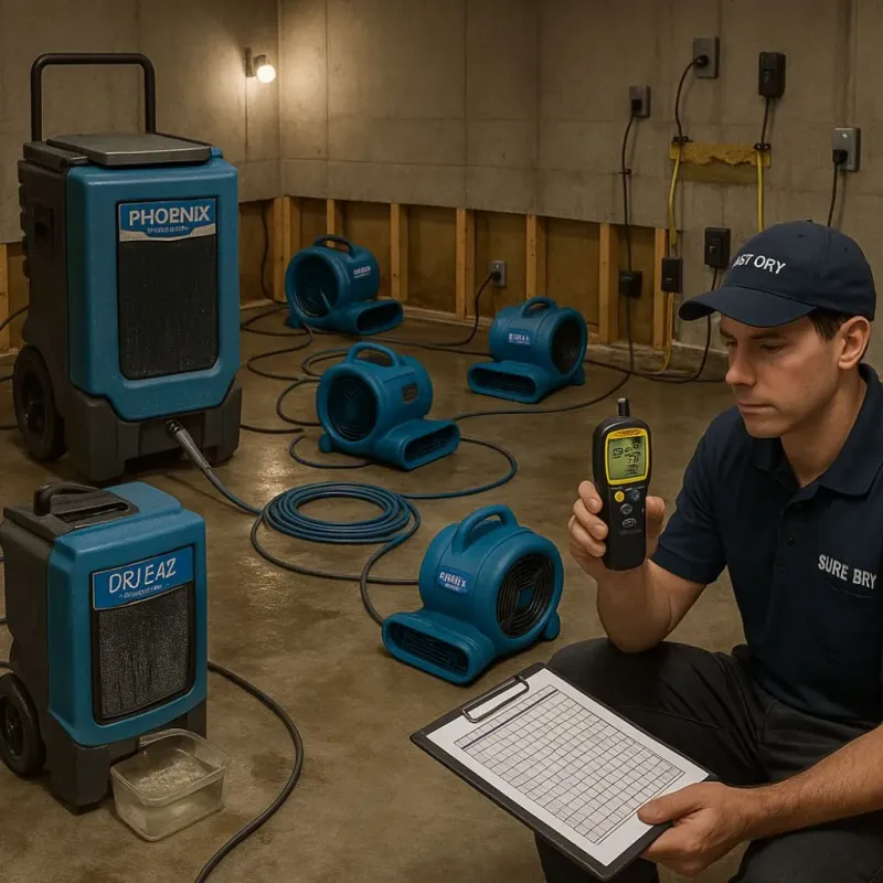Structural Drying and Dehumidification process in Warren County, IN